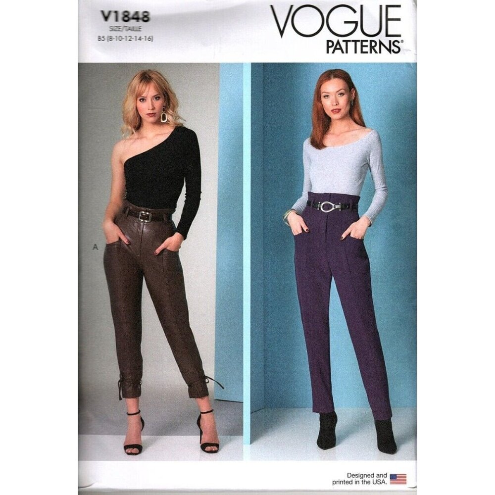 Vogue V1848 Misses and Petite 8 to 16 High Waisted Pants Uncut Sewing Pattern